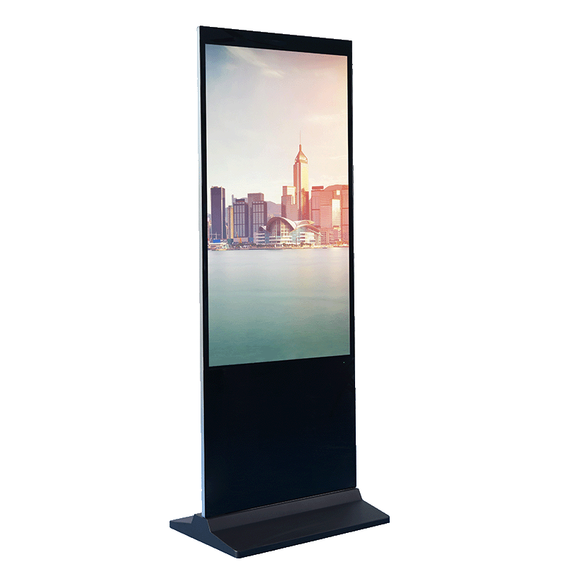Sleek portrait indoor vertical LCD display with ultra HD resolution, remote content management and 24/7 operation for commercial promotion