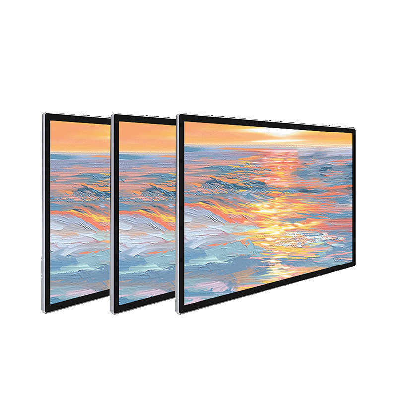 Sleek indoor LCD display with ultra HD resolution, wide color gamut and remote content management for commercial advertising