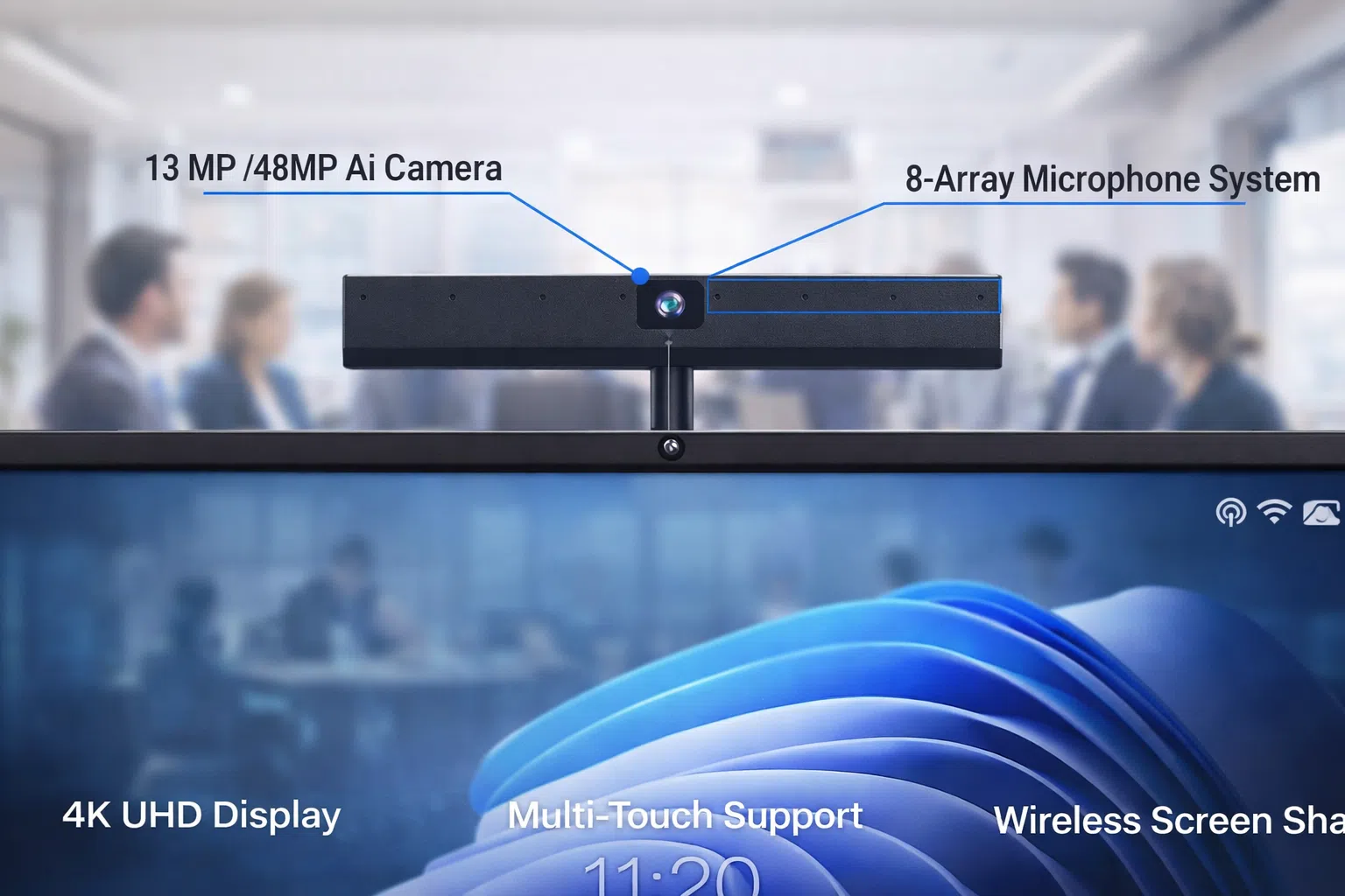 interactive whiteboard with 48 MP Ai camera